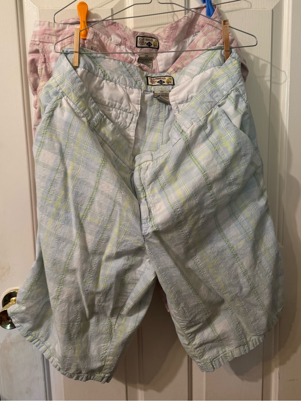 Caribbean Joe Plaid Women's Bermudas, 2 pairs